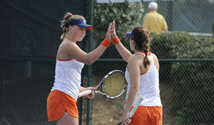 Gabriela Knutson and Valeria Salazar had their seasons ended by third-ranked Brooke Austin and Kourtney Keegan of Florida.
