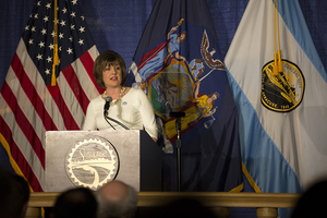 Syracuse Mayor Stephanie Miner gives her final State of the City on Thursday evening.
