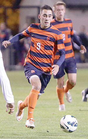 Stefanos Stamoulacatos' family brings a large Greek representation to the stands at Syracuse's soccer games. Groups of as many as 200 people have come out to support Stamoulacatos and the Orange.