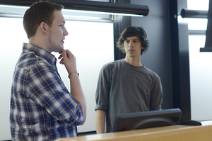 (FROM LEFT) Ross Mazur and Connor Deroin speak with other students to discuss the best ways to urge SUNY-ESF and SU to stop investing in fossil fuels.