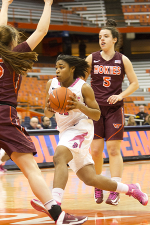 Cornelia Fondren comes off the bench for the Orange, and when she plays with starting point guard Rachel Coffey the pair gives the Orange a unique dynamic. 