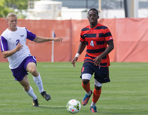 Although starters like Jordan Murrell (4) receive praise for Syracuse's stingy defense, the team's depth has also contributed to SU's six shutouts thus far.