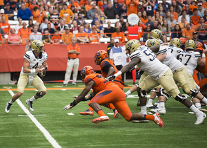 The most rushing yards Syracuse has given up to a quarterback all year is 41 yards.