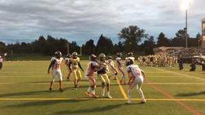 Tyler Cook rushes for a 5-yard touchdown in West Genesee's rout on Friday night against Rome Free Academy.