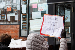 The #NotAgainSU movement began protesting at Crouse-Hinds Hall on Monday, Feb. 17.