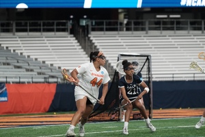 Emma Ward (pictured) and Emma Tyrrell combined for 16 points to help Syracuse defeat Yale 19-9 in the NCAA Quarterfinals.