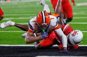 Syracuse came from behind to upset No. 25 UNLV 44-41 in overtime. A Fadil Diggs sack and LeQuint Allen Jr. (pictured) score helped seal the win.