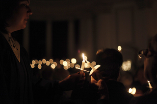 For the final number of the concert, every audience member held a candle while singing 