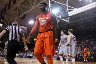 Christmas walks behind the referee on the Conte Forum baseline on Wednesday night.