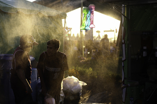 Misting tents like this one were set up around the fair to combat high weather temperatures. 