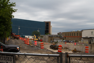 Construction crews continue to work in the South Crouse Avenue area, which used to be home to Syracuse staples such as Hungry Chuck's and Funk 'n Waffles. Photo taken July 5, 2017