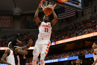 Oshae Brissett once again finished with the second most points for SU, this time with 15. He played all 45 minutes in the loss. 