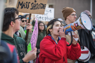 Several protesters led chants as part of the rally.